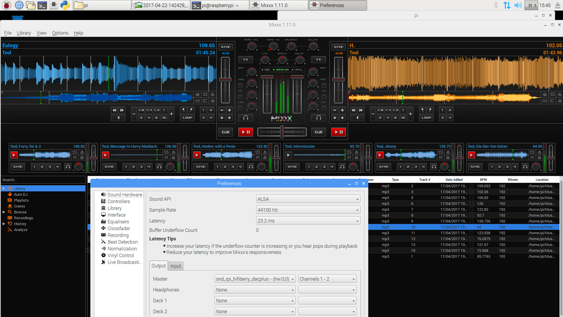 Mixxx on Pi 3